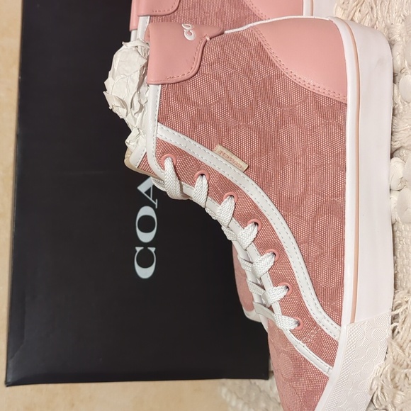 COACH NIB Hi Tops Pink 7.5 - Picture 8 of 10